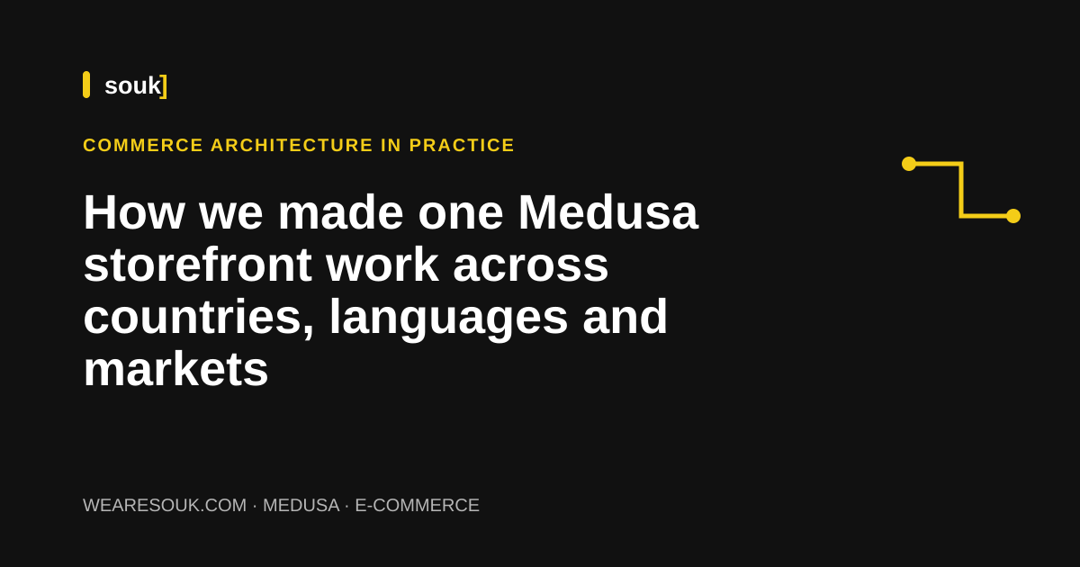 We Are Souk article cover: How we made one Medusa storefront work across countries, languages and markets