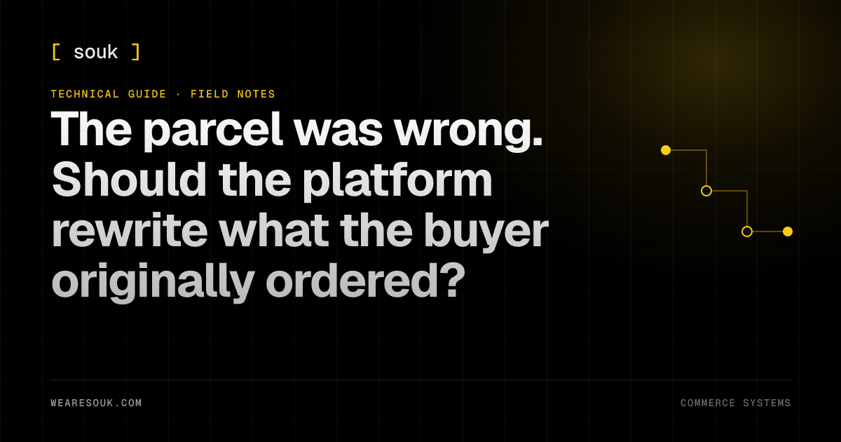 We Are Souk article cover: The parcel was wrong. Should the platform rewrite what the buyer originally ordered?