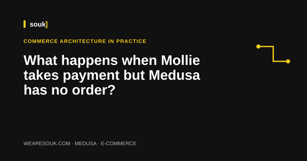 We Are Souk article cover: What happens when Mollie takes payment but Medusa has no order?